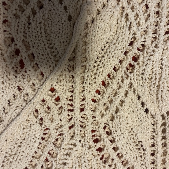 Zara ecru long sleeve pointelle knit tunic NWT - Picture 5 of 9